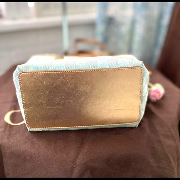 Small Gucci Monogram Guccissima Baby Blue Canvas Tote - Picture 11 of 15